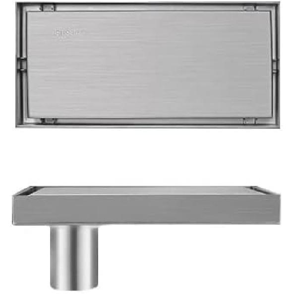 7.87-Inch SUS304 Stainless Steel Square Shower Floor Drain Offset Drainage,2 In 1 Cover or Tile Insert Brushed Finish