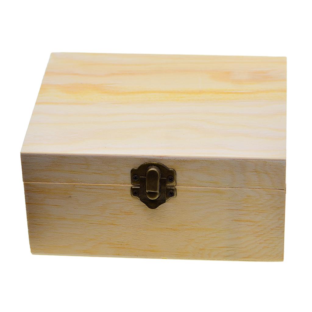 Plain Wooden Jewelry Case with Mirror and Removable Tray Multipurpose Storage Box for Beads Crochet Accessories and DIY Crafts
