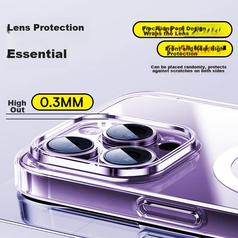 Baseus Magnetic Charging Case for IPhone 14, Premium MagSafe Compatible Ultra-Thin Airbag Shockproof Phone Case, Transparent