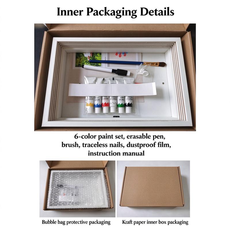 DIY Magnetic Folding Wooden Photo Frame, Tabletop Handprint Display Frame