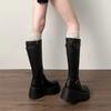 Height not exceeding knee height European and American high-end boots 2024 autumn edition thick soled knight boots for women