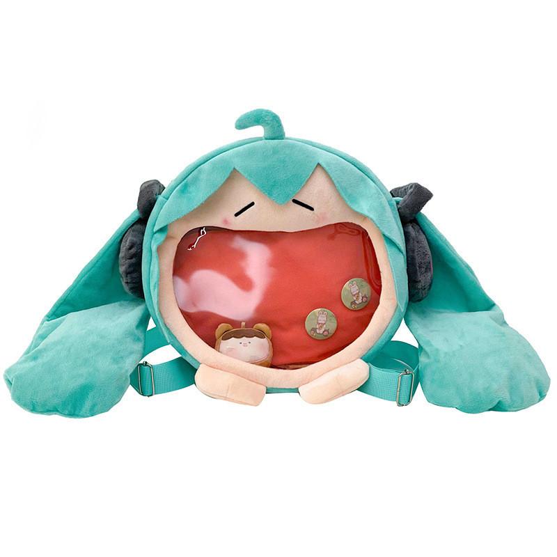 Hatsune Miku Soft Plush Transparent Backpack With Lightweight Girl Backpack