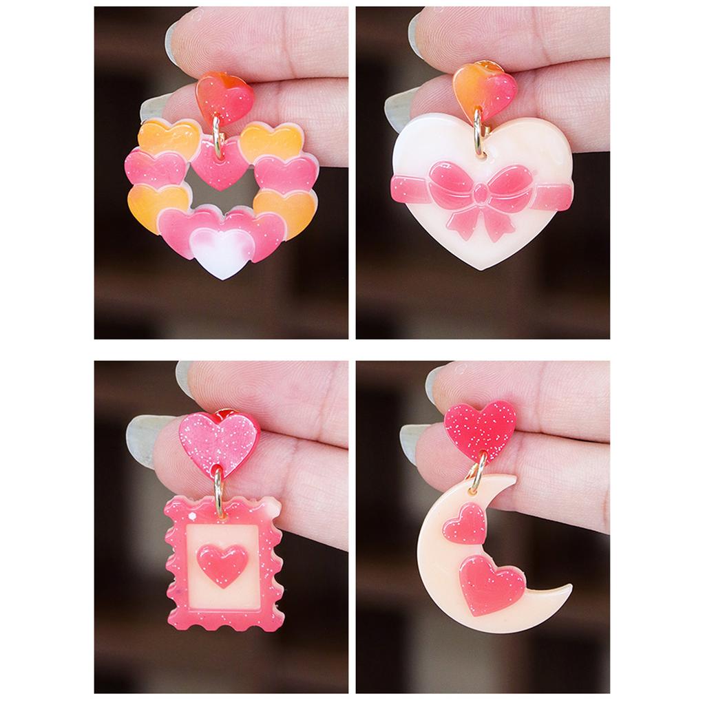 2pcs Heart Series Silicone Molds For Earrings Crafting Durable And Easy Release Ideal For Resin Jewelry Making
