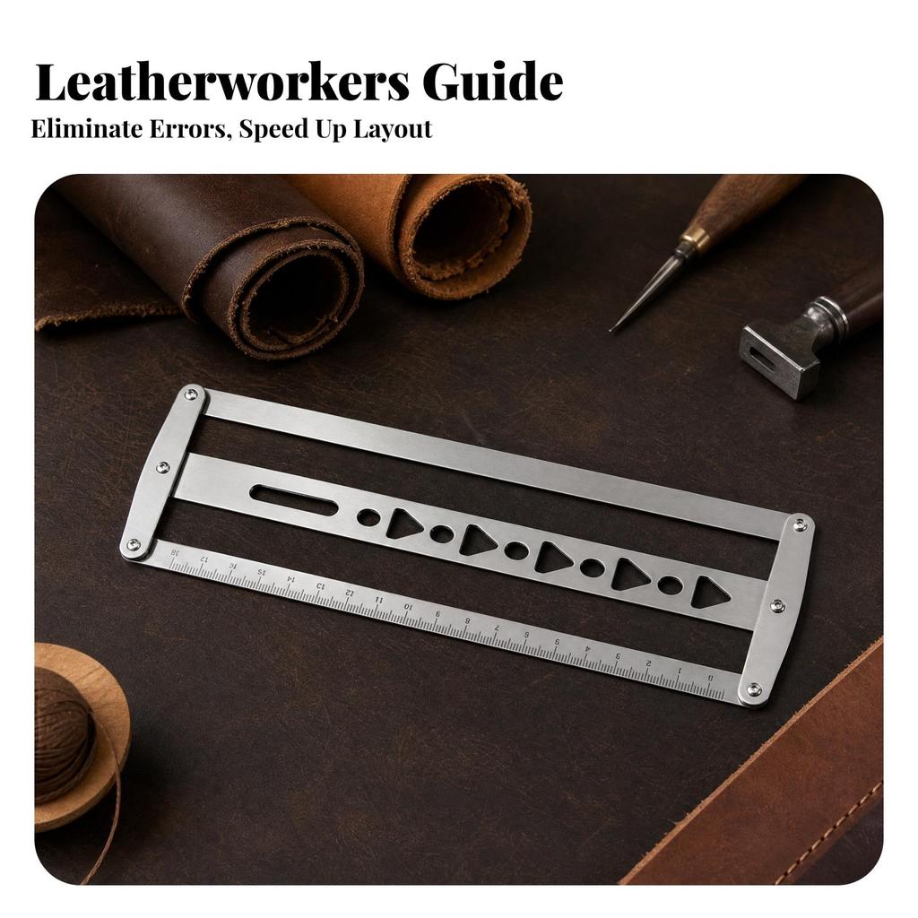 Belt Hole Positioning Guide Ruler Graduated Strap Alignment Template Rustproof