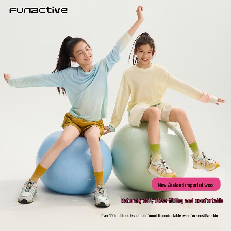 FUN ACTIVE Girls Wool Blend Quick-Dry Long Sleeve Tee 120