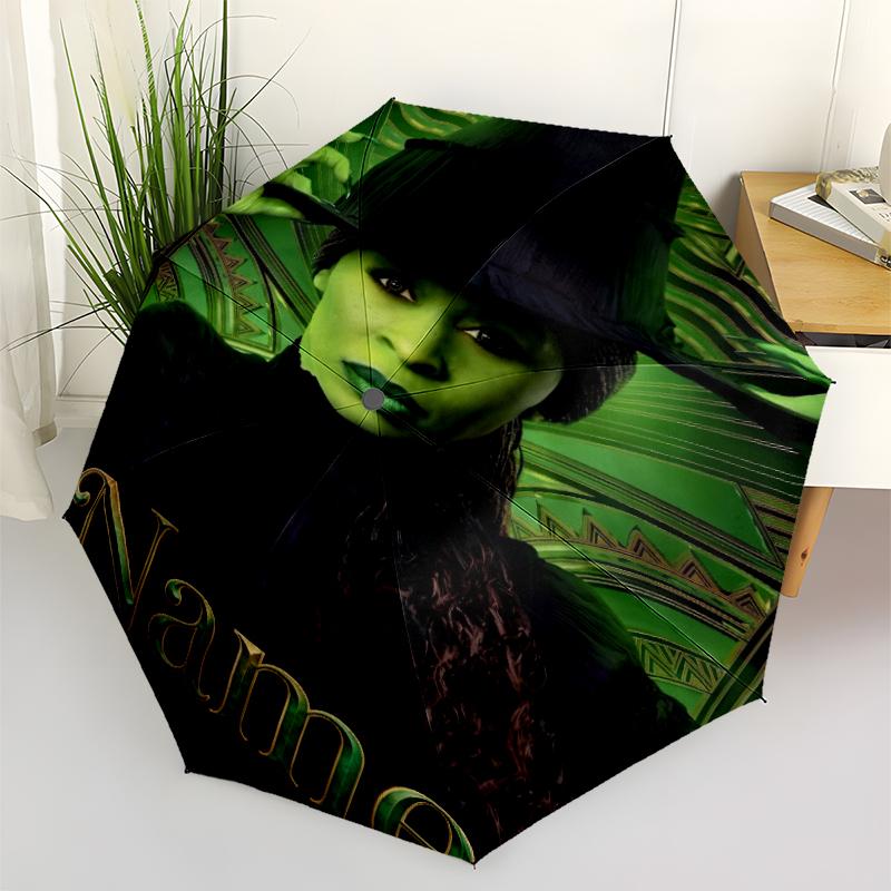 Custom Name Wicked Theme Automatic Umbrella, Lightweight & Portable, 8 Rib, Perfect for Outdoor Travel, Birthdays, Christmas, Gifts.