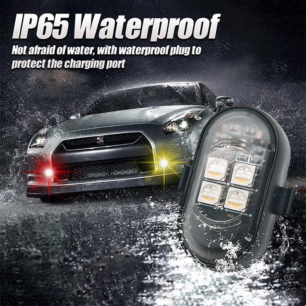 Upgrade RGB Car Atmosphere Lights, Larger Battery & Brighter, Type-C Charging Cable, Wireless Remote Multi-Mode for Car Motorcyc