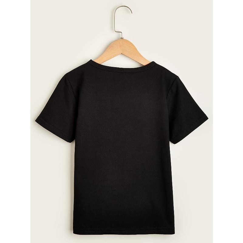 European Sizes I'm Three And Digging It Print Boys Creative T-shirt, Casual Lightweight Comfy Short Sleeve Crew Neck Tee Tops, Kids Clothings