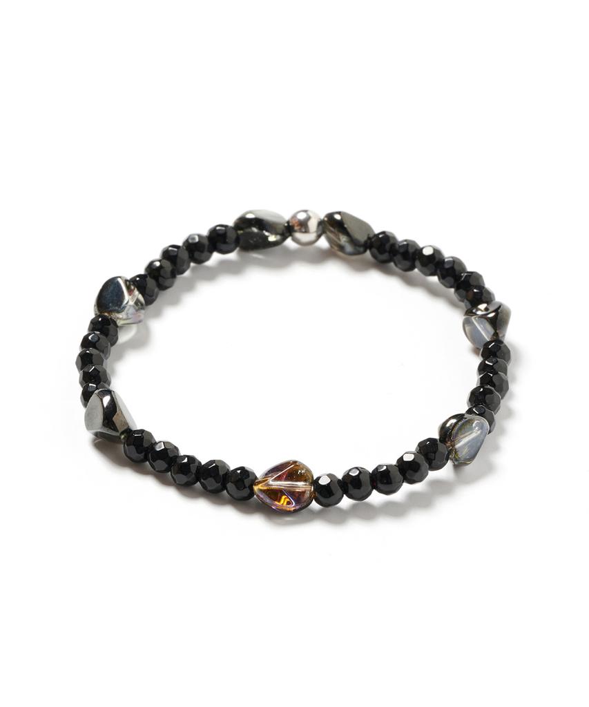 Polalita Black Asymmetrical Stone Bracelet (Plt-Br-066_Bk)