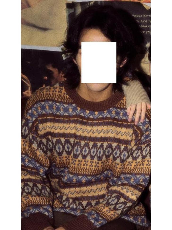 Męski Retro Japoński Zimowy Gruby Sweter Jacquardowy w Bloki Kolorystyczne - Unisex, Luźny Krój.