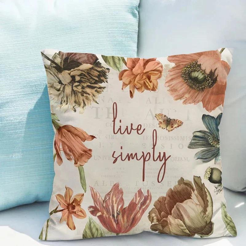 

Pillowcase _ Happy Live Cushions Covers Double-sided Printing Couch Pillows for Bedroom Cushion Cover Car SofaC, 66x66cm