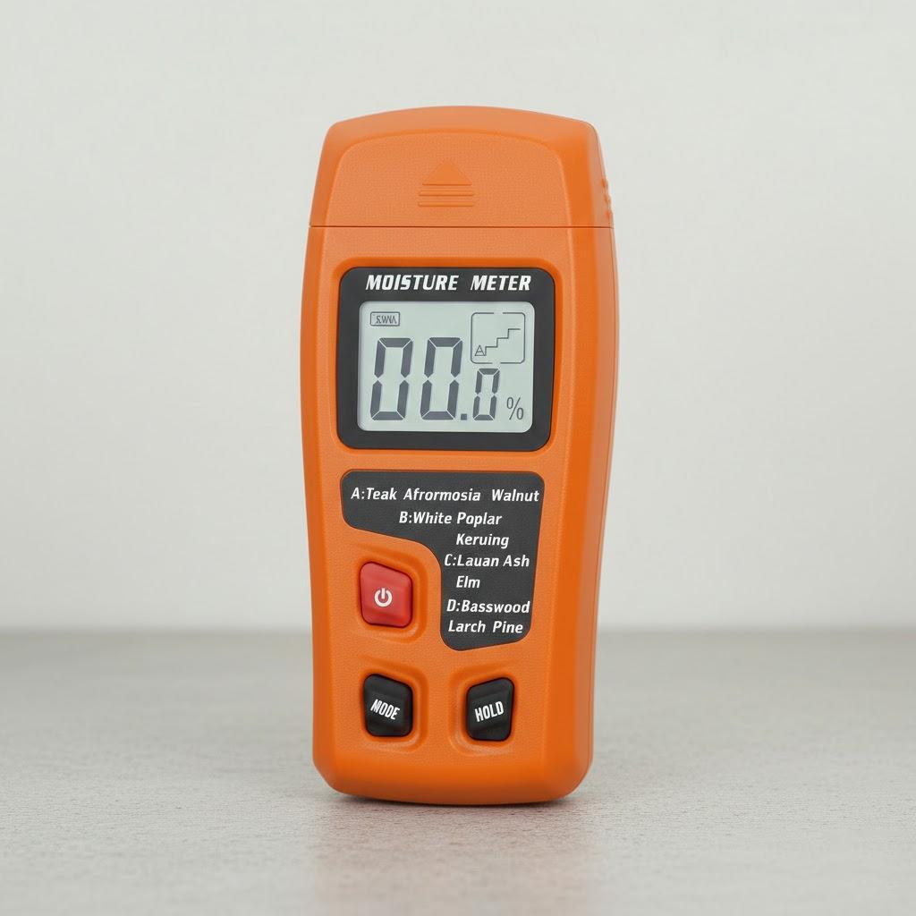 

Digital Wood Moisture Meter 4 Modes Backlit LCD Display Spindle Leak Detector for Firewood Logs Walls Caravans помаранчевий