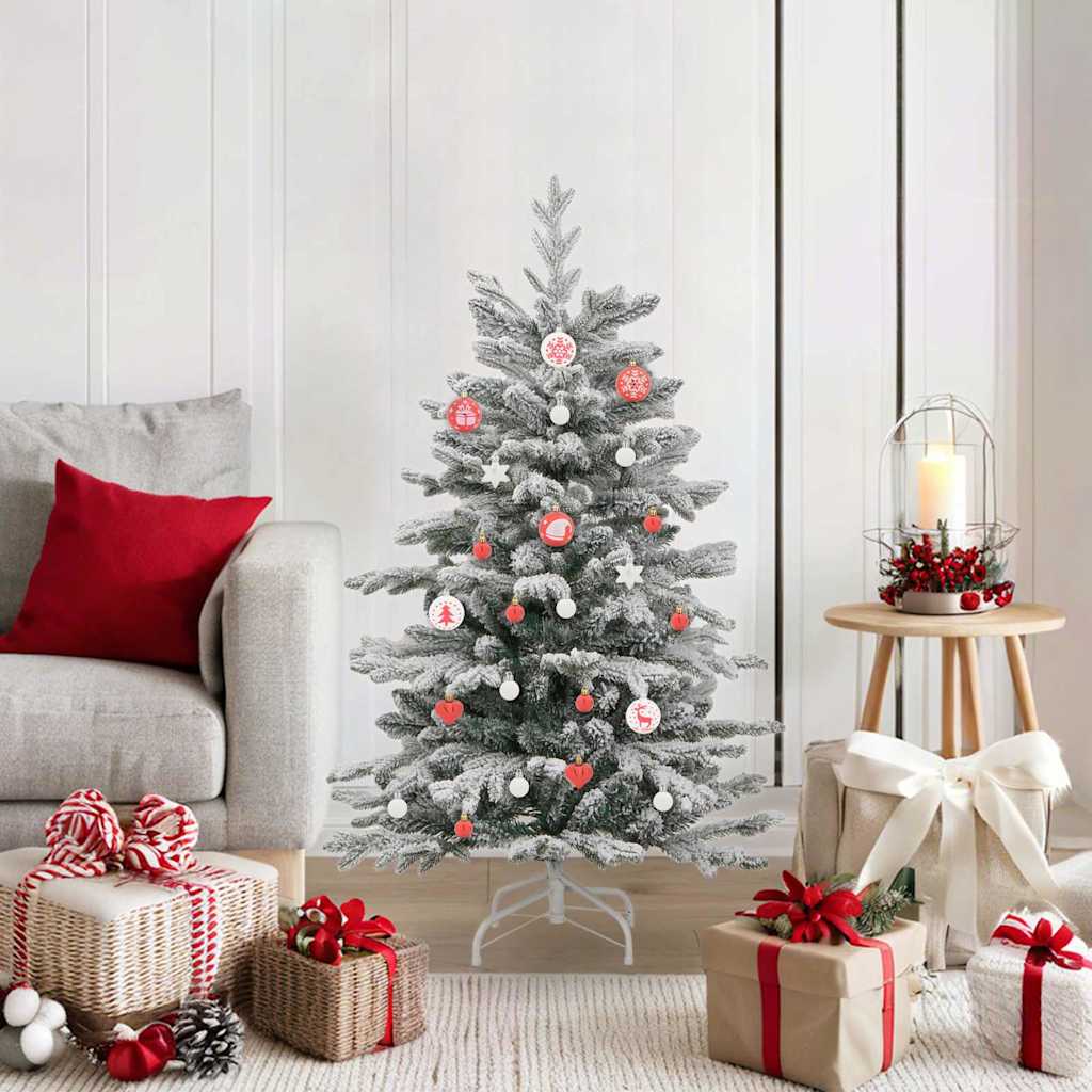 Christmas Ornament Set 40 pcs Red and White Plastic