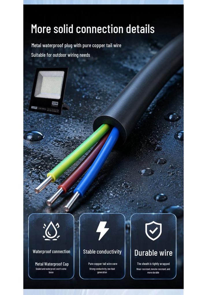 Waterproof LED Outdoor Floodlight for Construction Sites and Workshops