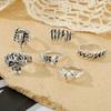 Vintage Hand Carved Ring Skeleton Tooth Butterfly Love Versatile Jewelry Ring Set