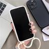 Sznurkowy naszyjnik crossbody etui ze sznurkiem dla iPhone 16 11 12 13 14 15 Pro Max XS X XR 8 7 Plus miękkie silikonowe etui w jednolitym kolorze