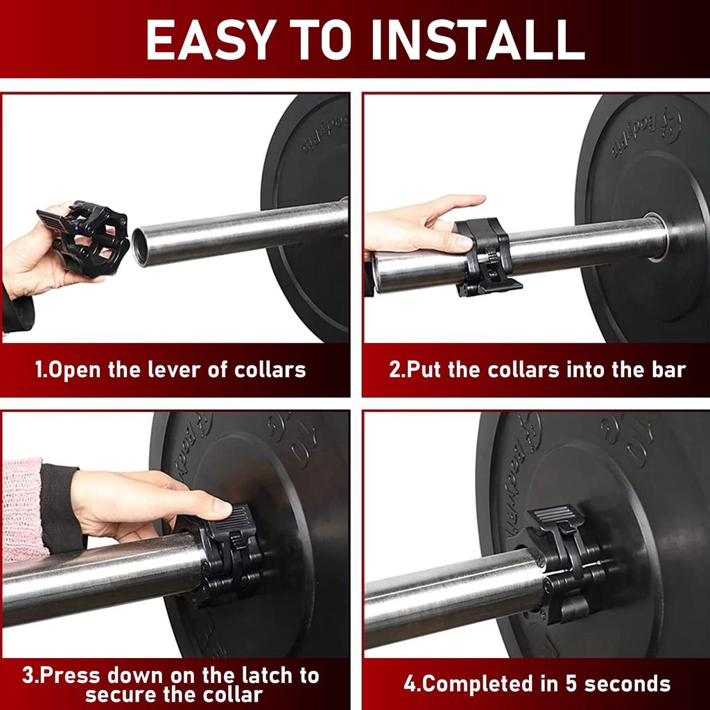 Barbell Clip 2-inch Barbell Clip 2-piece Weightlifting Rod Quick Release