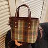 Modische Vielseitige Karrierte Crossbody-Handtasche Damen Tägliche Schulter-Beuteltasche
