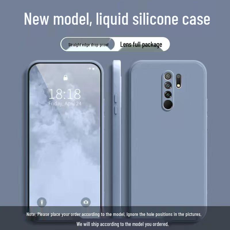 Xiaomi POCO M2 Plain Color Silicone Case with Full Coverage Drop Protection