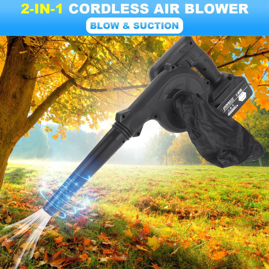 2 In 1 Cordless Electric Air Blower With 18V Battery Suction Handheld Leaf Computer Dust Collector Cleaner Power Tool