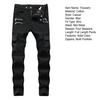 Motorcycle Cargo Pants Pleats Multi Pockets Solid Color Slim Fit Streetwear Hip