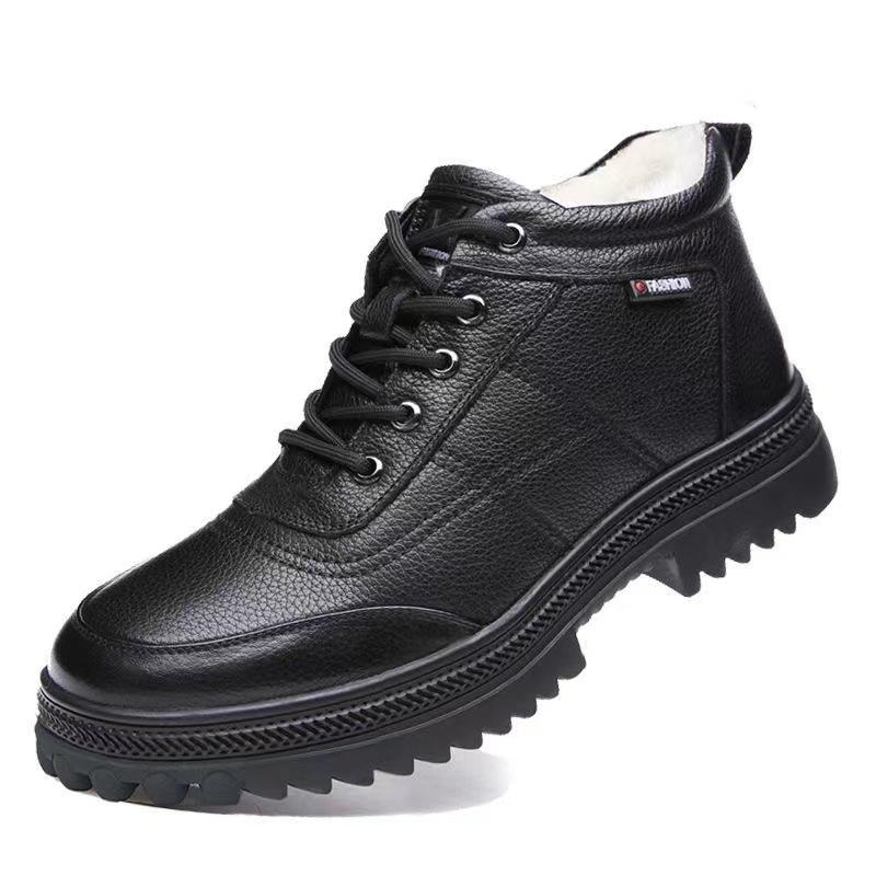 Cotton Shoes Men's Winter Velvet Thickened Sports Shoes Non-slip Casual Shoes Boys Korean Version Trendy Shoes Warm Work Cotton Shoes Men