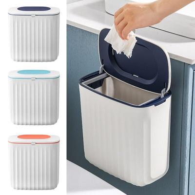 Lixeira de parede 8l, porta de armário de cozinha, lixeira de reciclagem, para banheiro, latas de lixo