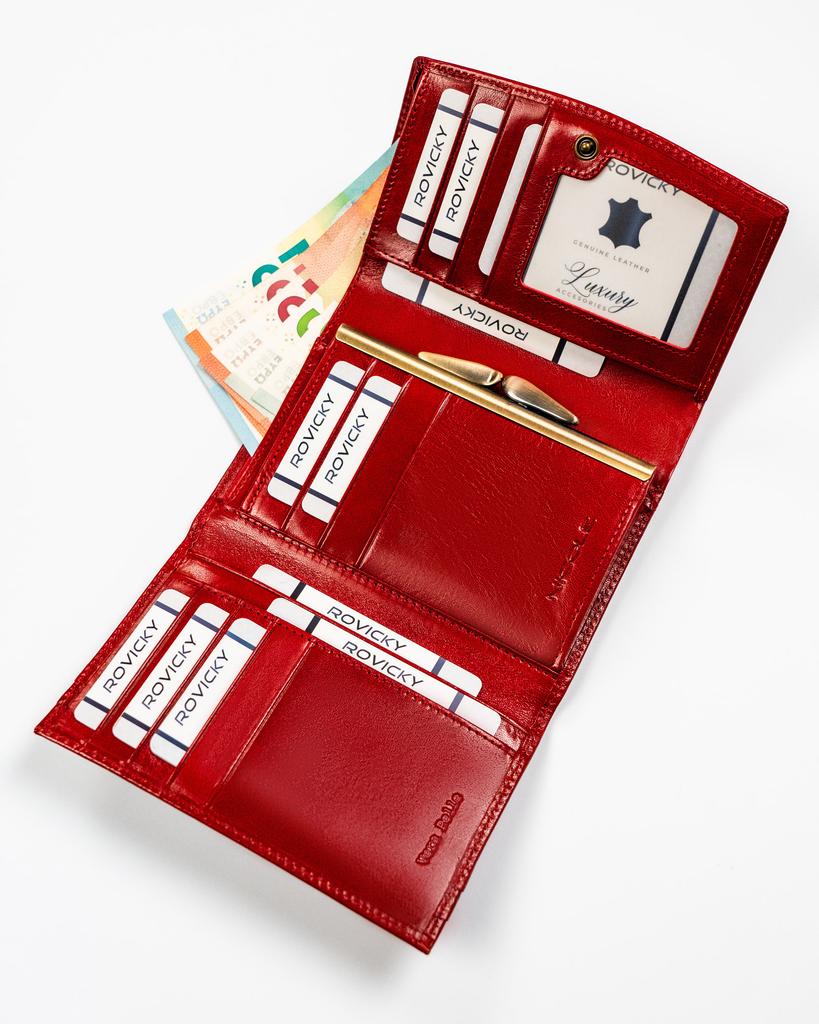 Women's leather wallet F14377A RED