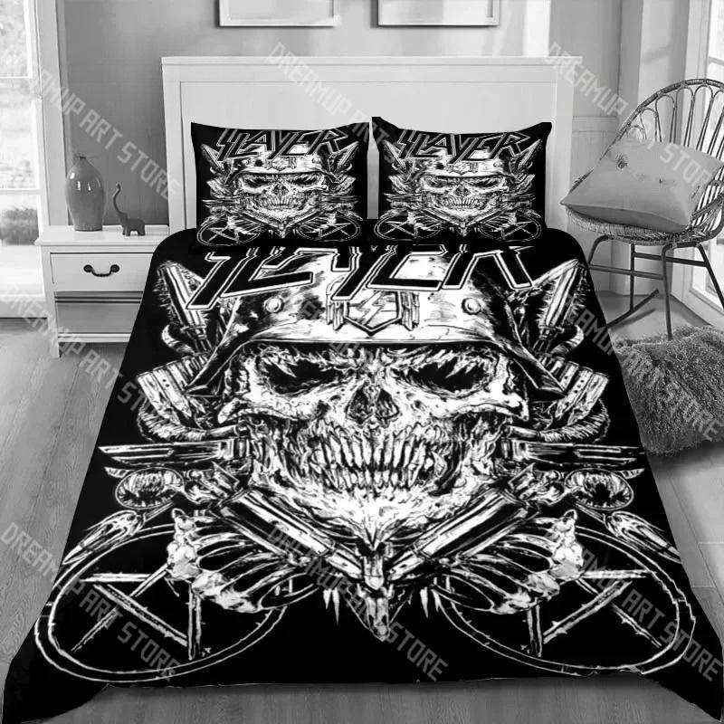 Fashion Slayer Heavy Metal Band Music Bedding Set Single Twin Full Queen King Size Bed Set Kids Bedroom Duvetcover Set