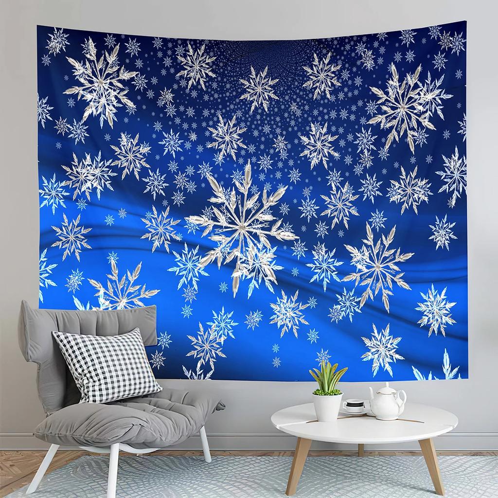 Winter Smile Snowman Tapestry Happy Christmas Decoration Tapestry Home Living Room Bedroom Dorm Wall Hanging Decorative Blanke