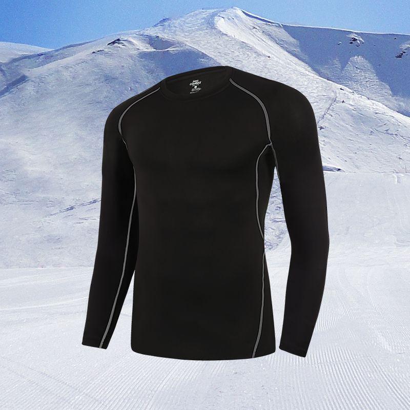 Men's Quick-Dry Compression Base Layer for Skiing, Running & Fitness - Winter Warm Plus Velvet