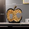 Ceramic Sculpture Desk Decoration Ornaments Creative Apple Statue Room Aesthetic Decor Gold-plated Apple Hollow Out Crafts