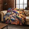 Gun Pistol Ammunition Bullet Cartridge Flannel Blanket Soft Warm Throw Blanket for Bedroom Living Room Bed Travel Camping Picnic