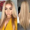 Magnifique perruque longue et lisse Ombré Blond pour femmes Parfaite pour les fêtes costumées et le Cosplay