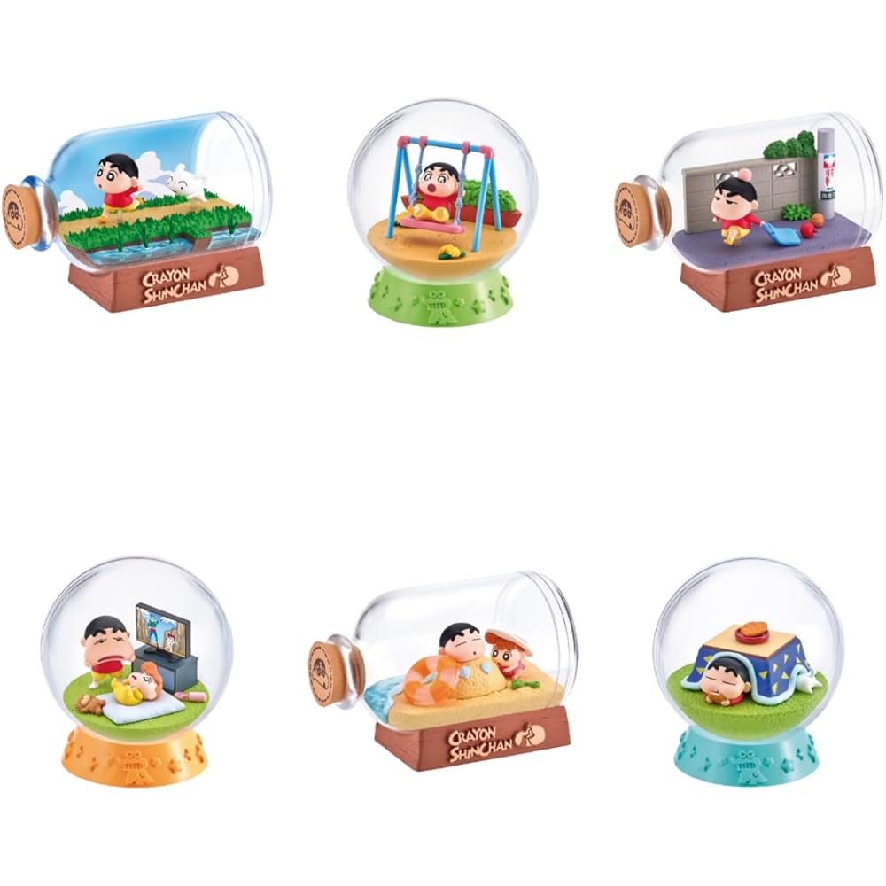 Re-Ment Crayon Shin-chan Terrarium 2: It s a Troublesome Everyday Life, 1 Box, Approx. H120 x W145 x D215mm, ATBC-PVC, ABS, Acrylic