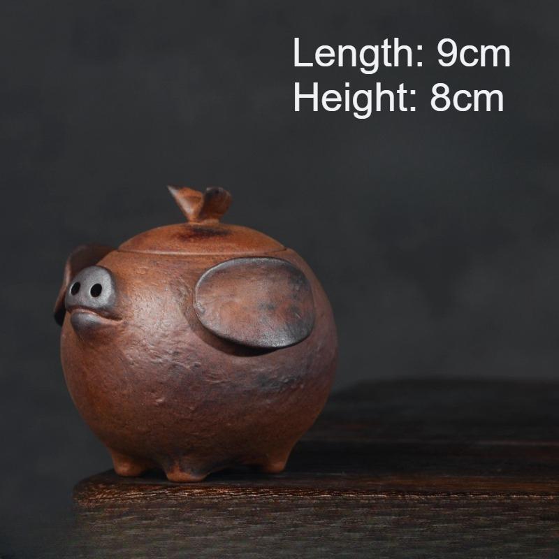 

150ml Little Flying Pig Teapot Chinese Coarse Pottery Teapot Small Capacity Ceramic Hand-held Pot Anti Scalding Kung Fu Tea Set