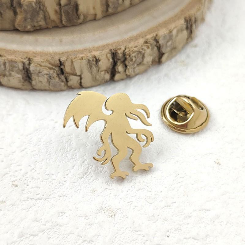 New Monster Brooch Cufflinks Retro Fashion Popular Creative Versatile Clothing Accessories 14k