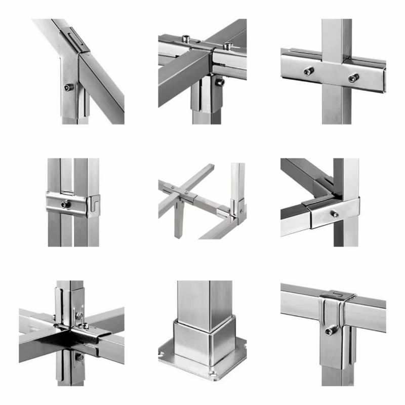 1Pcs Elbow Pipe Fixed Buckle 20X20/25X25Mm Square Pipe Fitting Joint Pipe Connector Buckle Non Welding And Non Punching Bracket