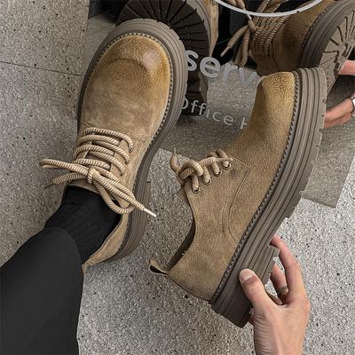 Fashion High Quality Men Casual Leather Shoes Comfy Thick Bottom British Style Antiskid Oxford Shoes Outdoor Anti-slip Wearable Sneakers