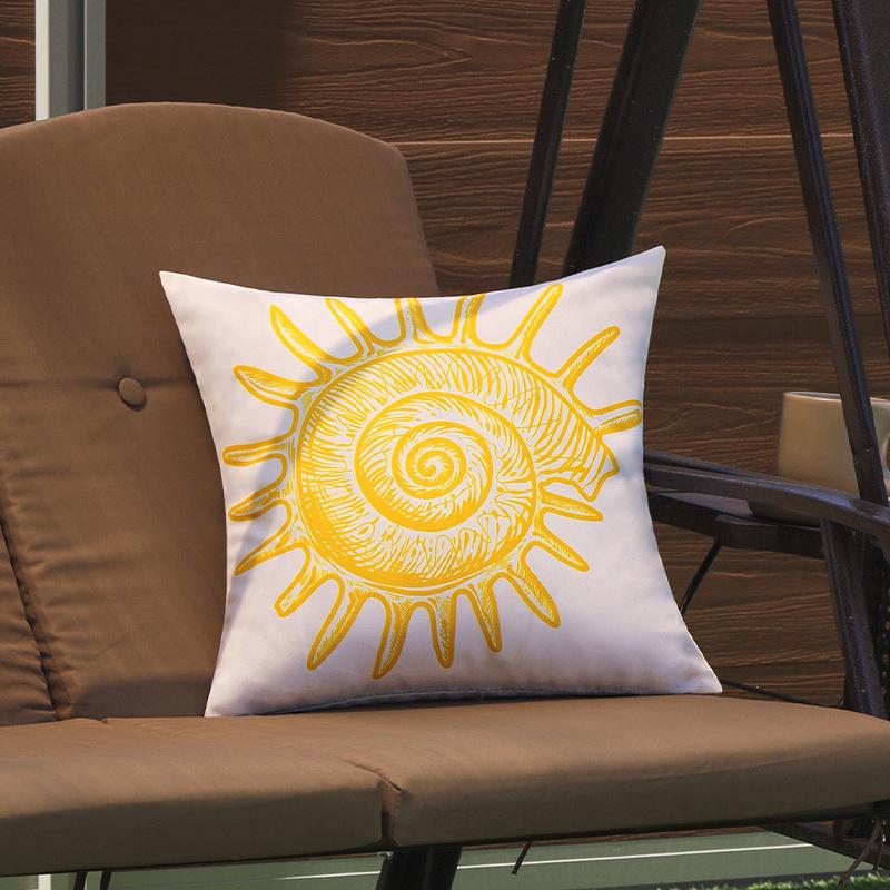 

Summer Marine Pillow Cover Outdoor Courtyard Balcony Pillow Waterproof Craft Pillow Rattan Chair Hanging Basket Cushion Back Pillowcase only