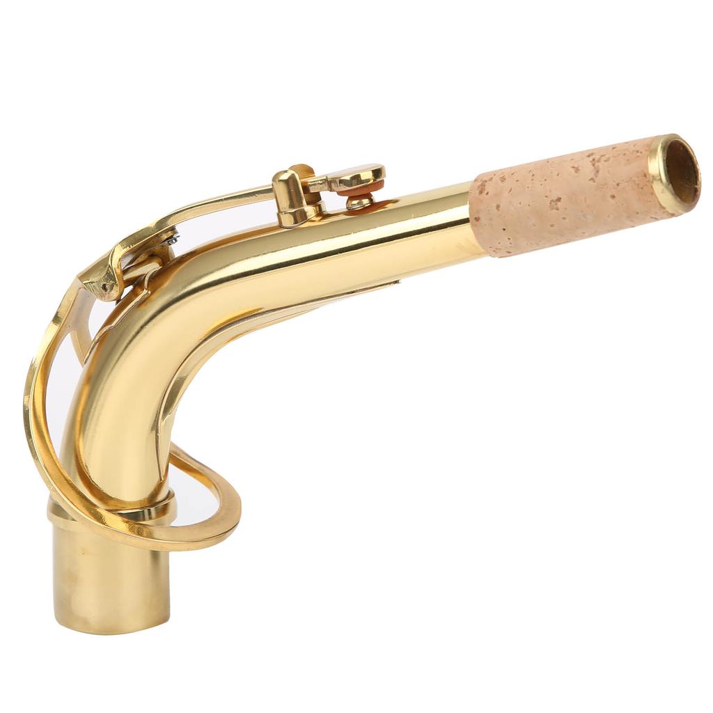 Saxofonhals Mässing för Altsaxofon Böjt Rör Musikinstrumenttillbehör 2,45cm Guld