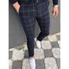 European And American Autumn And Winter Men's Printed Casual Fashion Striped Mid-waist Pencil Pants Slim Pants