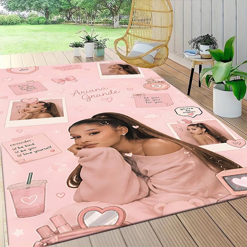 Pink Heart Ariana Grande Carpet Rug Soft Washable Antislip Home Living Room Sofa Mats Personalized Christmas Rug