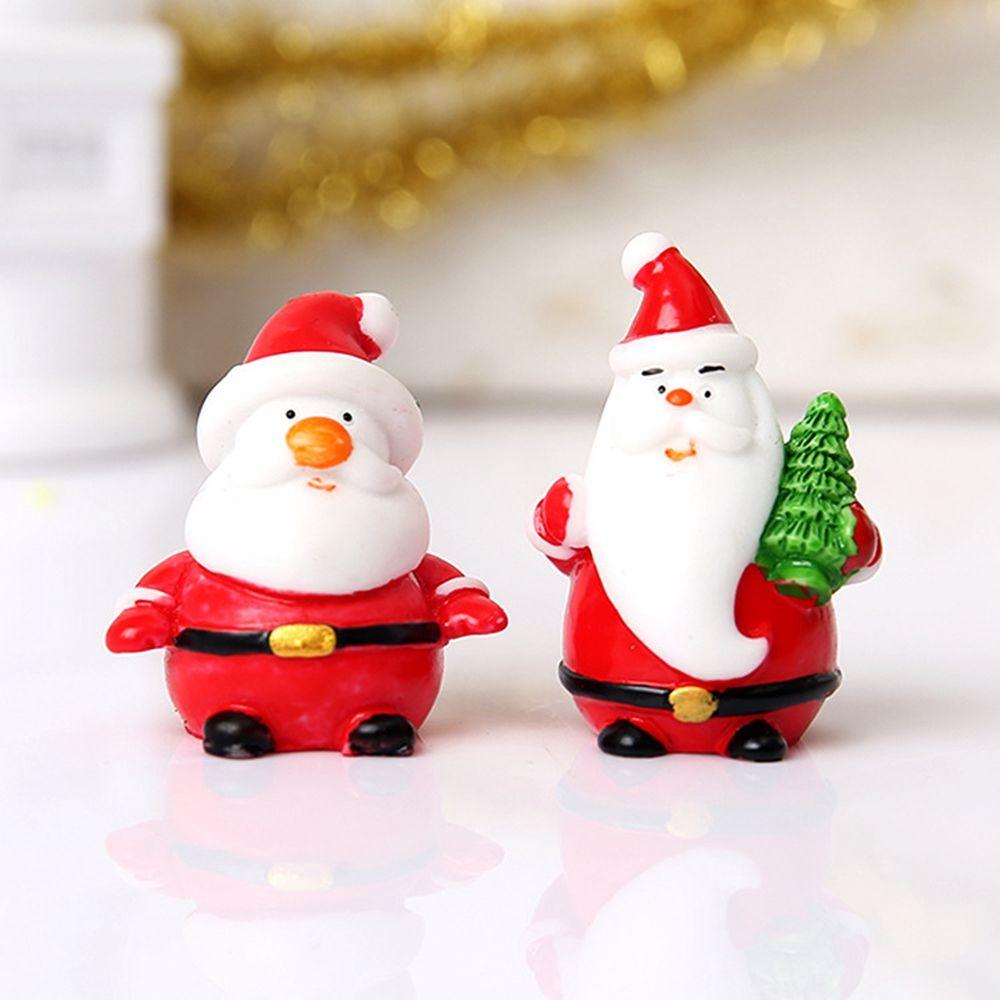 Miniature Landscape Model Cute Christmas Decoration Santa Claus Figurine Xmas Gift Bag Ornament