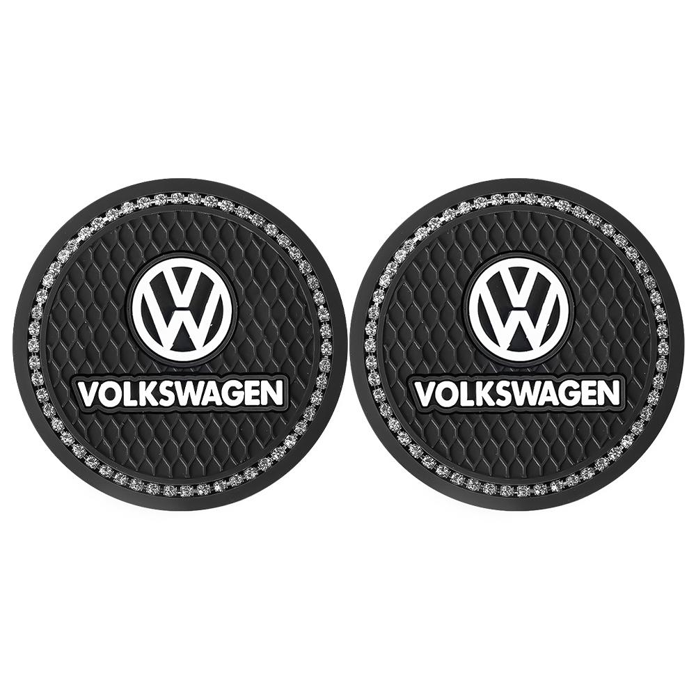 T26Car Cup Holder Mat Pad Anti-slip Coaster Auto Interior Accessories For Volkswagen Golf Rline Passat GTI Lavida Sagitar Scirocco 