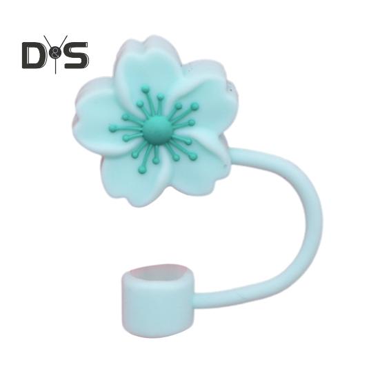 Silicone Flower Straw Cap 10mm Diameter Cute Straw Topper Dust-Proof Drinking Straw Covers Cap Reusable Straw Tips Lids Gift for Party Decor