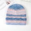 Gradually change mohair knitted hat men's and women's new rainbow wool blended warm winter knitted hat cold hat