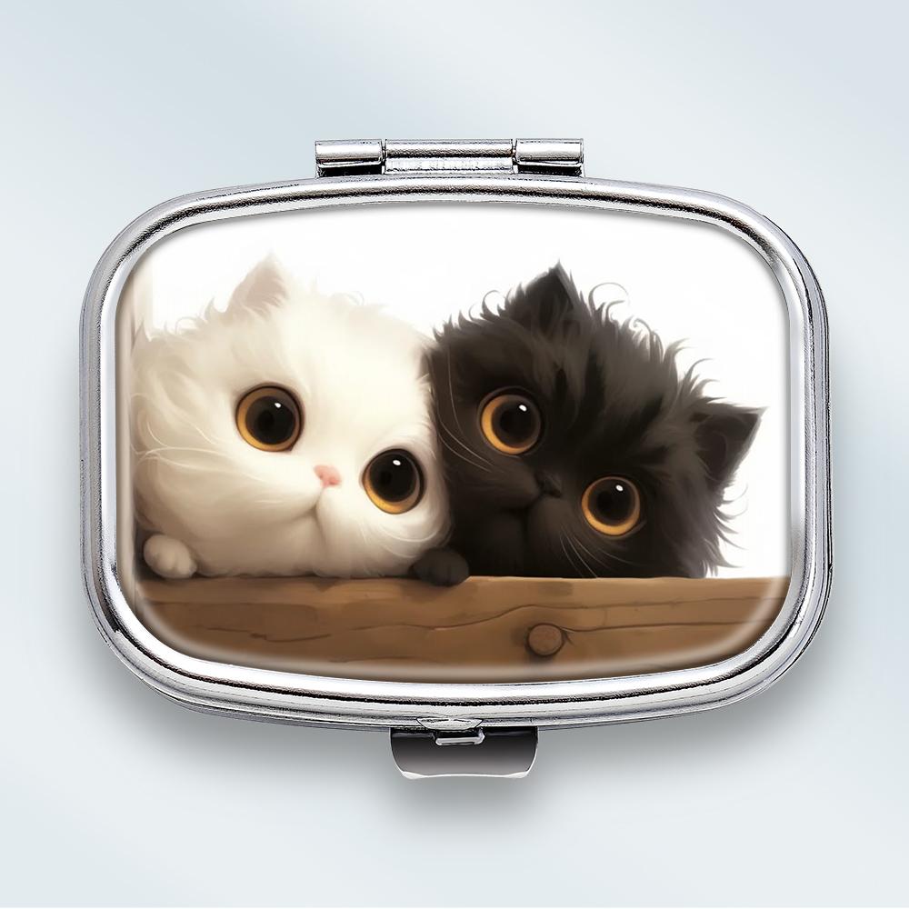 

Mini Metal Jewelry Box, 2 Grids Portable Storage Case, Travel Small Organizer for Earrings and Tiny Items різнокольоровий