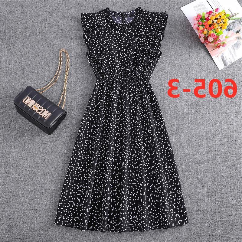 Summer 2023 Women's Polka Dot Chiffon Dress - Loose, Versatile, European and American Style, Mid-Length.
