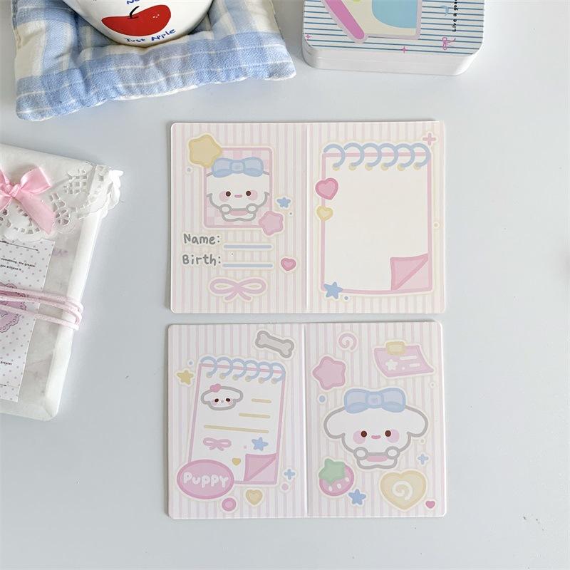10 Pcs Kawaii Cartoon Folding Page for Girl  3-inch Photo Card Packing Protective Decor Board Card Packaging